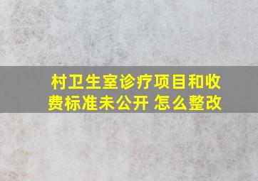 村卫生室诊疗项目和收费标准未公开 怎么整改